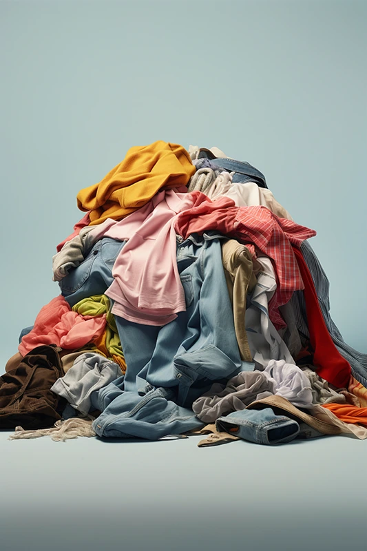 Folded towels and clean dishes from an in-home laundry service in Cincinnati